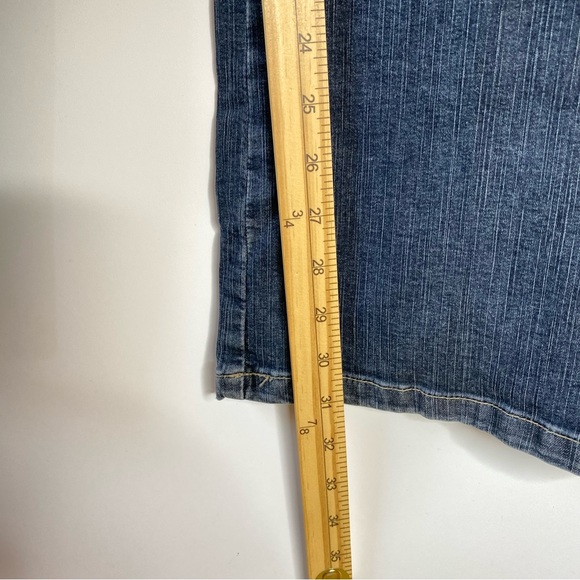 Lee Womens Bootcut Jeans Sz 10 Blue Distressed Denim Flap Pockets Western - Picture 8 of 10